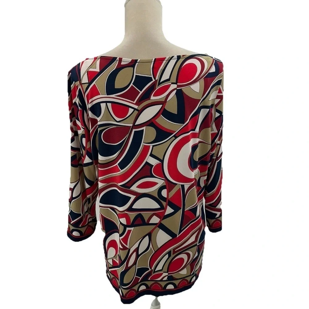 NWOT Michael Kors Stylish Women's Multicolor Geometric Top